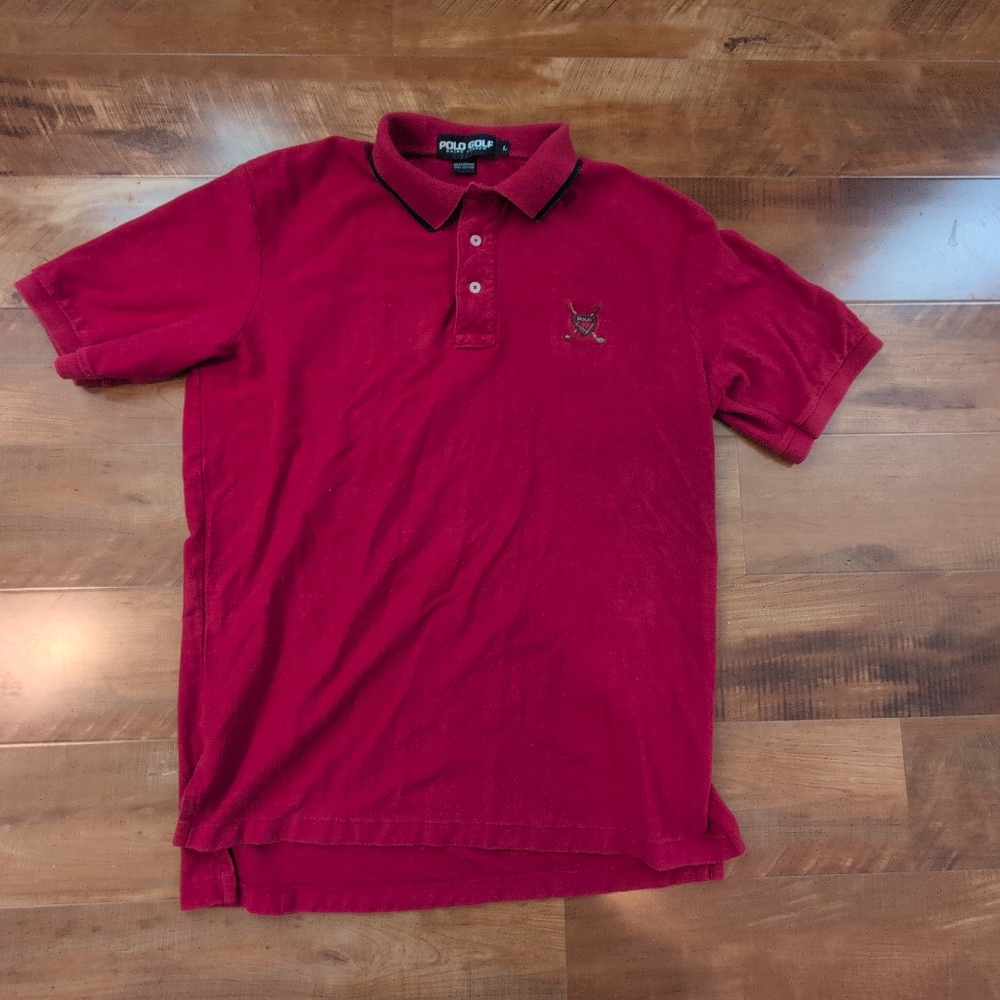 Polo Golf By Ralph Lauren Men's Red Polo Shirt, Size L